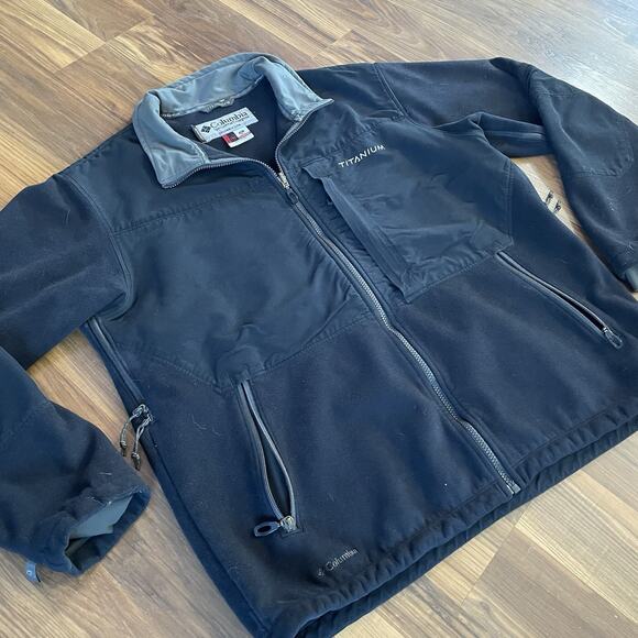 Columbia Titanium Black Long Sleeve Full Zip Fleece Jacket Men’s XL - Picture 2 of 9